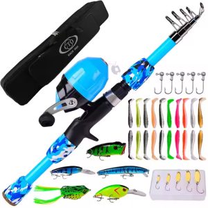 Kids Fishing Pole with Reel & Tackle Box｜Beginner Combo Kit