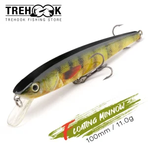 Black Minnow Lure | Floating Wobbler | Pike & Bass Tackle