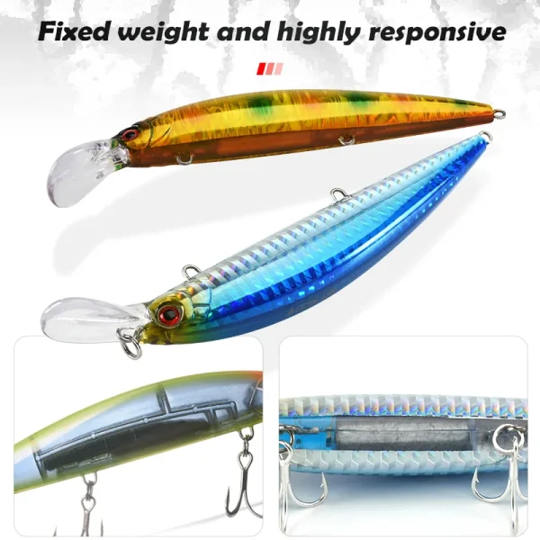 Heavy Weight Minnow Sinking Jerkbait Fishing Lure | for Longcast, Saltwater Sea Bass