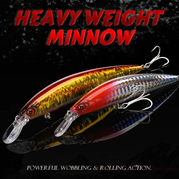 Heavy Weight Minnow Sinking Jerkbait Fishing Lure | for Longcast, Saltwater Sea Bass
