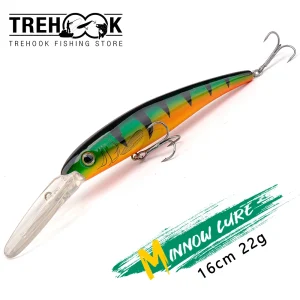 kf-S1c2f496055304d408a1d71c50d497176a-TREHOOK-Trolling-Minnow-Fishing-Lures-160mm-22g-Deep-Diving-Jerkbait-Artificial-Hard-Bait-Floating-Wobblers-for Deep Diving Minnow Lures | Artificial Hard Bait for Pike & Saltwater