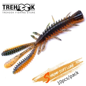 10pcs Mixed Color Soft Lures | for Pike, Trout, Bass | Artificial Shrimp Swimbait