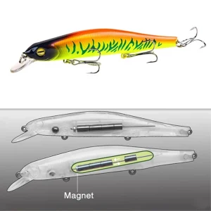 Topwater Minnow Fishing Lure with 3D Eyes - Artificial Bait for Far-Casting