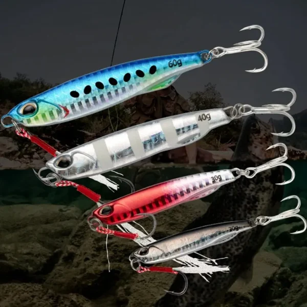 4pcs Metal Jig Lures Set | Long-Casting Spoon Jigs for Sea Bass & More