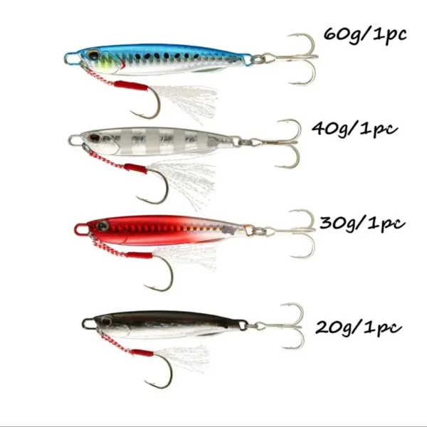 4pcs Metal Jig Lures Set | Long-Casting Spoon Jigs for Sea Bass & More