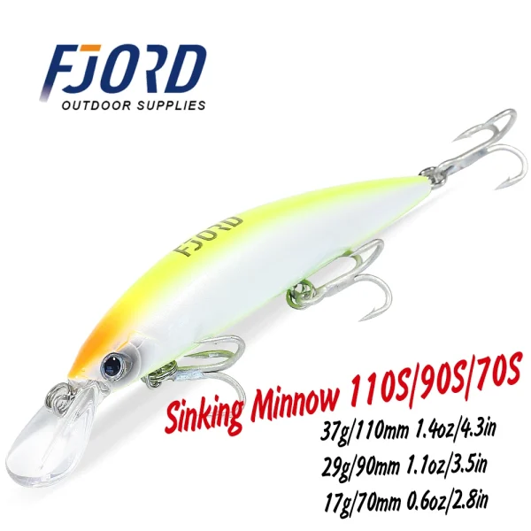 Heavy Sinking Minnow Lures | for Saltwater & Freshwater | Long-Casting Artificial Bait