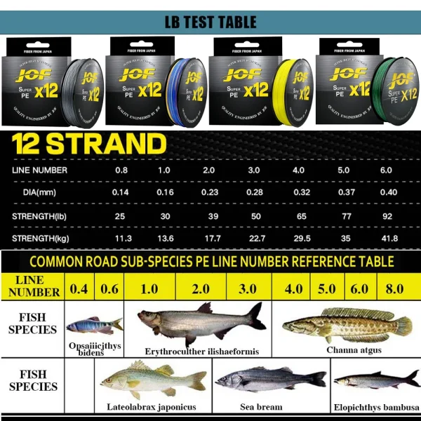 X12 Braided Fishing Line｜Multicolor Multifilament