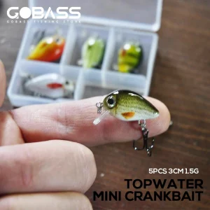 kf-Sbb34afc39feb4beeb097fb0e66153f8aj-GOBASS-5pcs-Mini-Fish-Bass-Fishing-Lure-Set-3cm-1-5g-Mini-Artificial-Baits-Topwater-Crank 5pcs Mini Bass Lures Set | Artificial Topwater Crankbaits for Pike Fishing