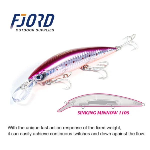 Heavy Sinking Minnow Lures | for Saltwater & Freshwater | Long-Casting Artificial Bait