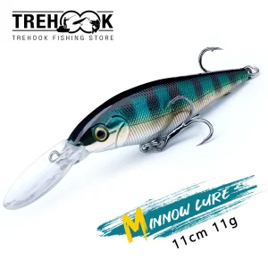 kf-Sed283c2d30e34d6db851a03b0ccad606A-TREHOOK-Deep-Diving-Minnow-Sinking-Fishing-Lure-Wobblers-110mm-11g-Plastic-Hard-Jerkbait-Artificial-Swim-Bait Deep Diving Minnow Sinking Fishing Lure